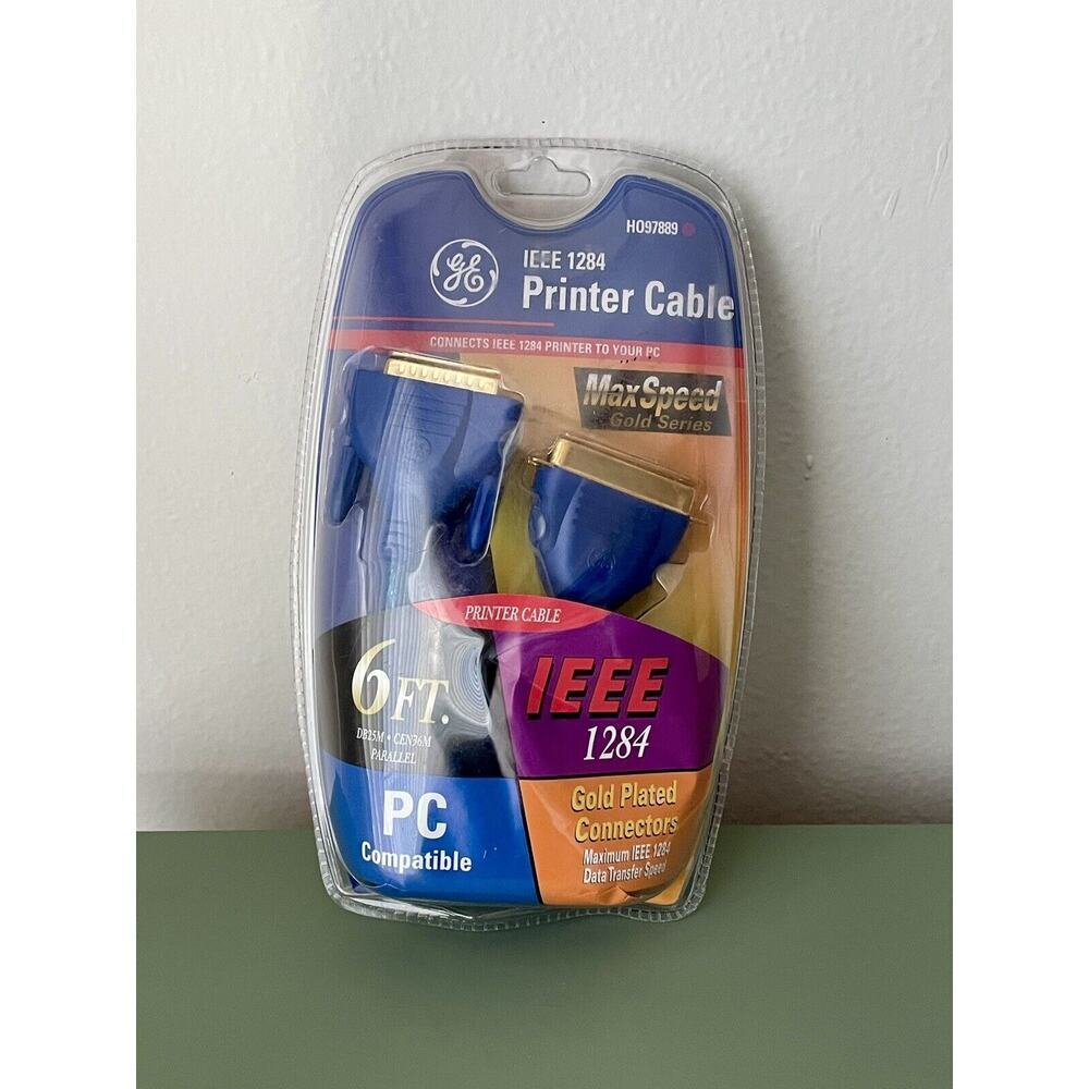 GE MaxSpeed IEEE‎ 1284 Printer Cable 6' DB25M CEN36M Parallel HO97889 New